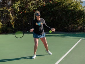 Image of a Playtester Hitting a Forehand