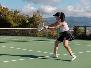 Image of a Playtester Hitting a Backhand