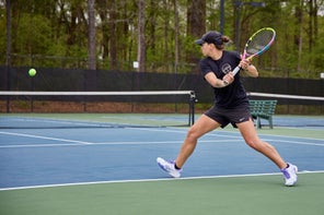 Image of Playtester Hitting a Backhand