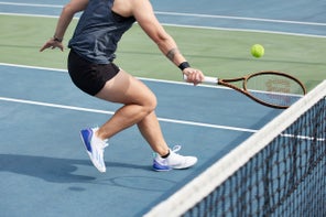 Image of playtester hitting a backhand