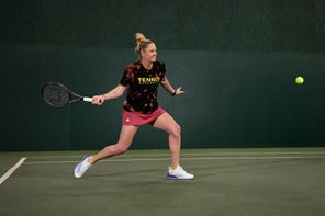 Image of playtester hitting a forehand