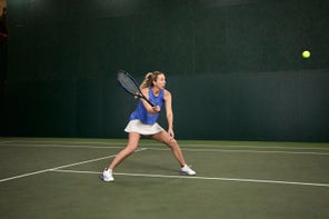 Image of Playtester Hitting a Volley