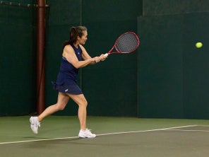 Image of a Playtester Hitting a Backhand