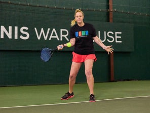 Image of Playtester Hitting a Forehand