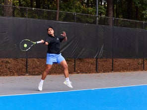 Image of a Playtester Hitting a Forehand