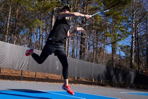Image of a Playtester Hitting a Forehand