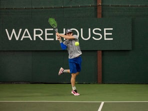 Image of a Playtester Hitting a Backhand