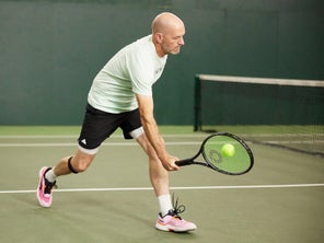 Image of a Playtester Hitting a VOlley