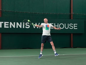 Image of a Playtester Hitting a Forehand