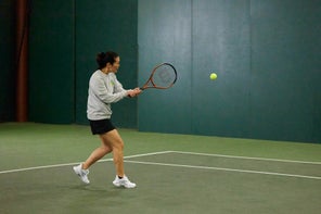 Image of Playtester hitting a backhand
