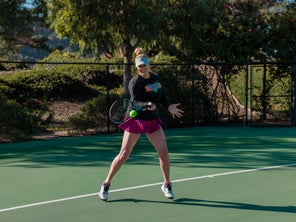 Image of a Playtester Hitting a Forehand