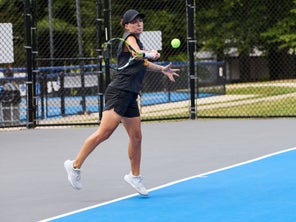 Image of a Playtester Hitting a Forehand