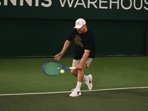 Image of a Playtester Hitting a Backhand