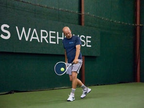 Image of Playtester hitting a backhand