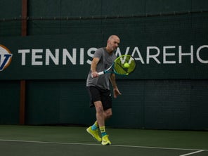 Image of a Playtester Hitting a Backhand