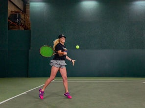Image of a Playtester Hitting a Forehand