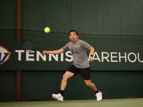 Image of a Playtester Hitting a Forehand