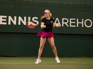 Image of a Playtester Hitting a Forehand