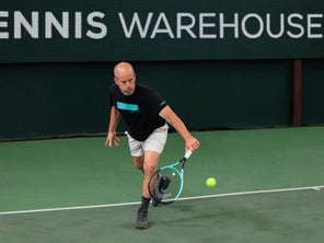 Image of a Playtester Hitting a Backhand