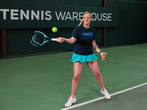 Image of a Playtester Hitting a Forehand