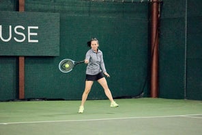 Image of a Playtester Hitting a Forehand