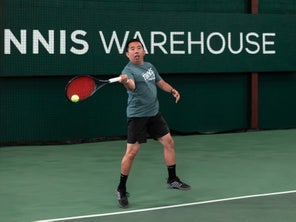 Image of a Playtester Hitting a Forehand