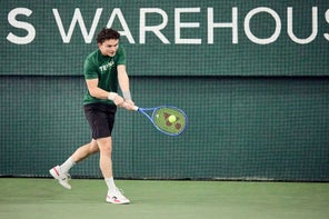 Image of a Playtester Hitting a Backhand