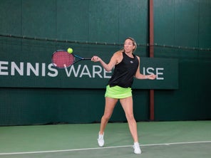 Image of a Playtester Hitting a Forehand