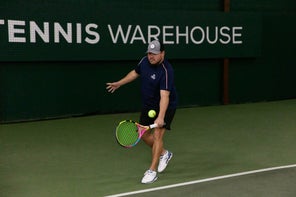 Image of Playtester Hitting a Backhand