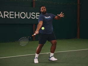 Image of a Playtester Hitting a Forehand