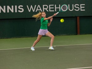 Image of a Playtester Hitting a Forehand