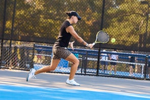 Image of a Playtester Hitting a Backhand