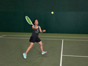 Image of a Playtester Hitting a Forehand