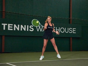 Image of a Playtester Hitting a forehand