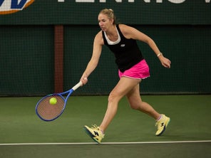 Image of a Playtester Hitting a Forehand