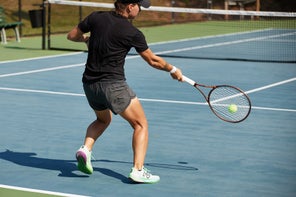 Image of a Playtester Hitting a Forehand