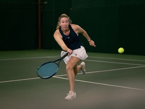Image of a Playtester Hitting a Volley