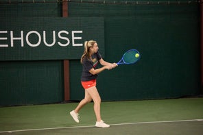 Image of a Playtester Hitting a Backhand