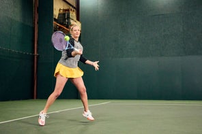 Image of a Playtester Hitting a Forehand