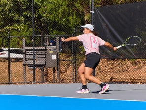 Image of a Playtester hitting a Forehand