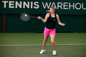 Image of Playtester hitting a forehand