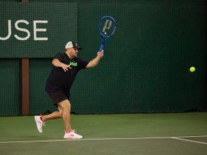 Image of a Playtester Hitting a Forehand