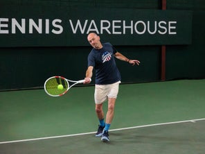 Image of a Playtester Hitting a Forehand