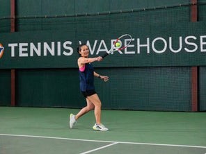 Image of a Playtester Hitting a Backhand