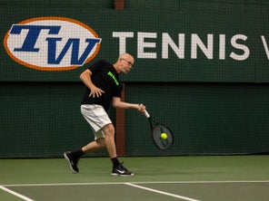Image of Playtester Hitting a Forehand
