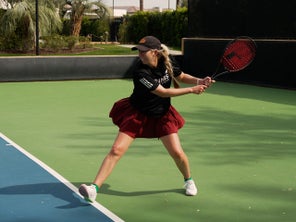Image of a Playtester Hitting a Backhand