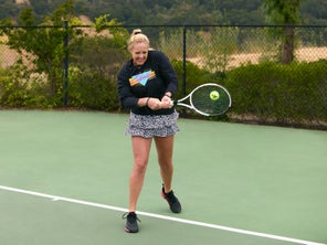 Image of a Playtester Hitting a Forehand