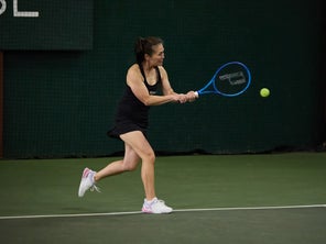 Image of a Playtester Hitting a Backhand
