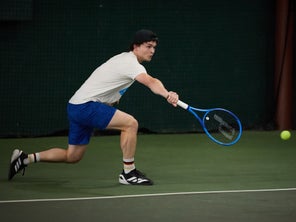 Image of a Playtester Hitting a Backhand