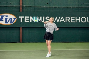 Image of a Playtester Hitting a Forehand